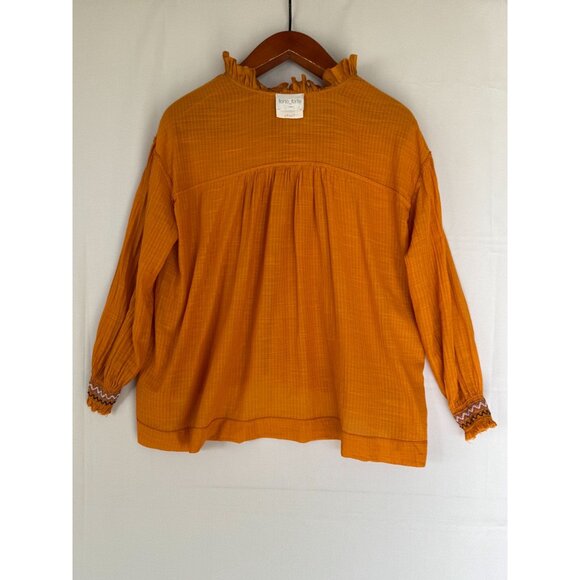 Forte Forte Cotton Silk Burnt Orange Ruffle Collar Peasant Blouse Size 4 - Picture 10 of 16